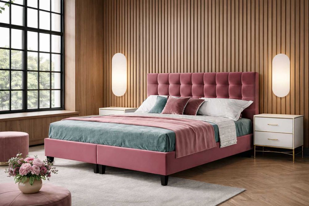 10 LAT GWARANCJI Łóżko tapicerowane ze stelażem metalowym - PRODUCENT