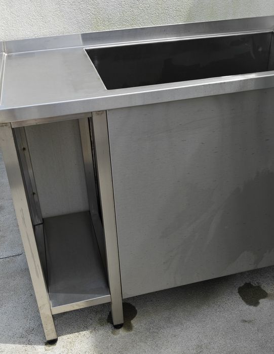 Móvel inox com cuba para hotelaria lavagens gorduras