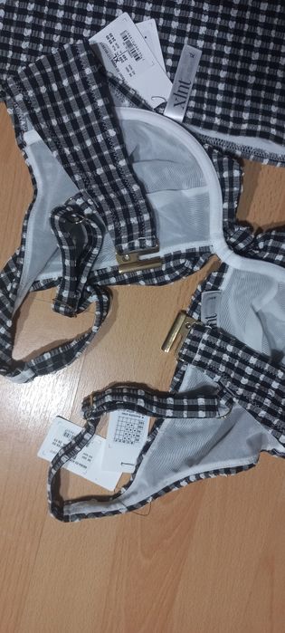 Nowy bikini w kratkę czarno-białe 85C / XL z metką