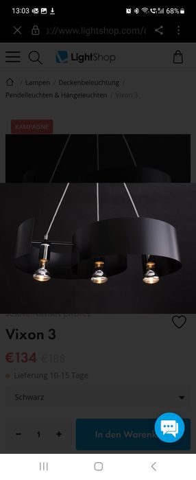 Lampa wisząca Vixon 3 czarna