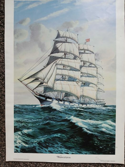posters de barcos à vela - "courtesy Mobil Oil Corporation"
