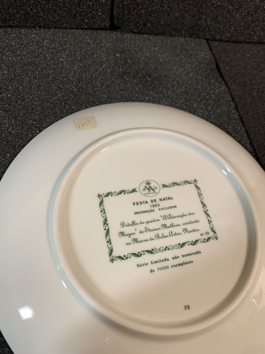 Pratos Decorativos EXCLUSIVOS Louça Vista Alegre Festa Natal 1993/1998