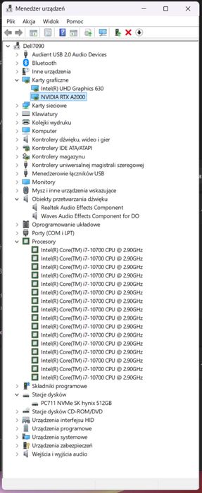Komputer DELL OptiPlex 7090 SSF i7 Nvidia RTX A2000 16gb RAM 500gb SSD