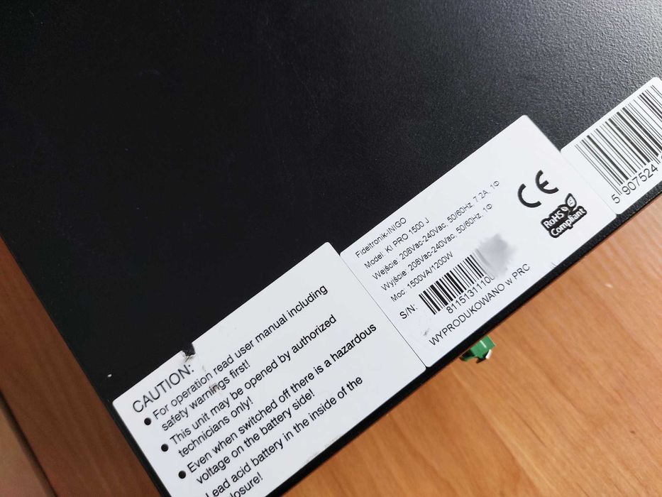 Zasilacz UPS Fideltronik KI PRO 1500 J 1500VA / 1200W