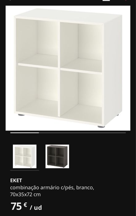 Ikea EKet armário (cinza claro) com pés