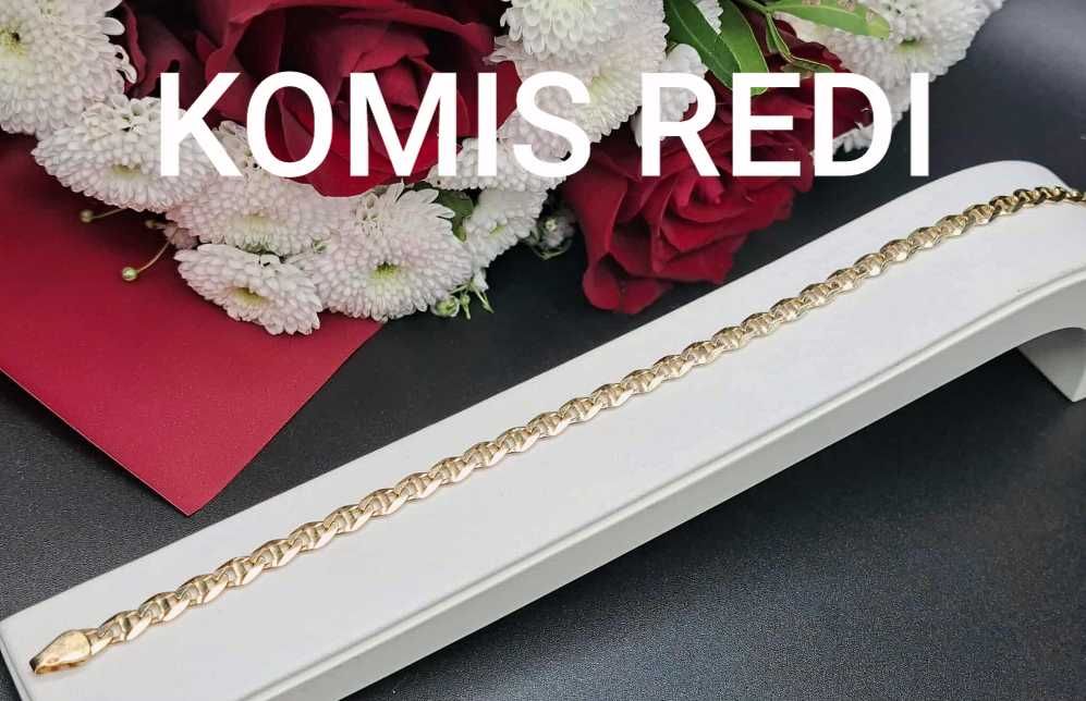 NOWA ZŁOTA BRANSOLETKA 7,55 GR. próba: 585 roz. 22 Komis Redi