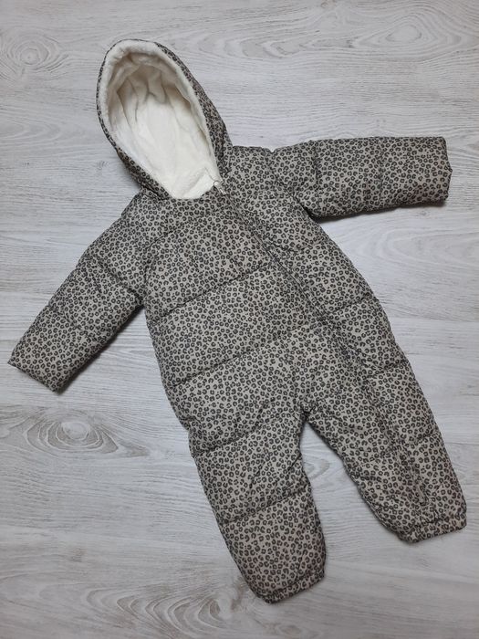 Леопардовый теплый комбинезон tu комбез 12-18мес 80-86см