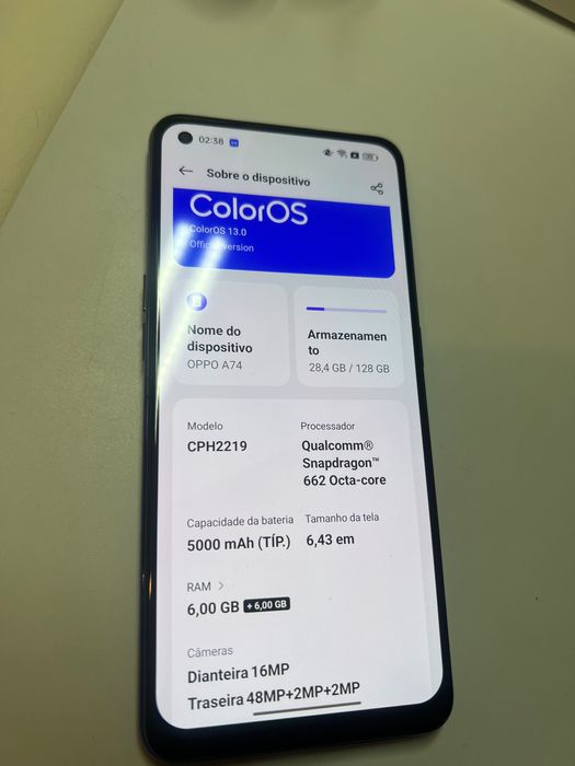 Oppo A74 128gb perfeito estado