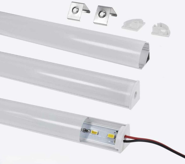 Chesbung 10x Profil LED Aluminiowy V 1m z Osłonami i Akcesoriami