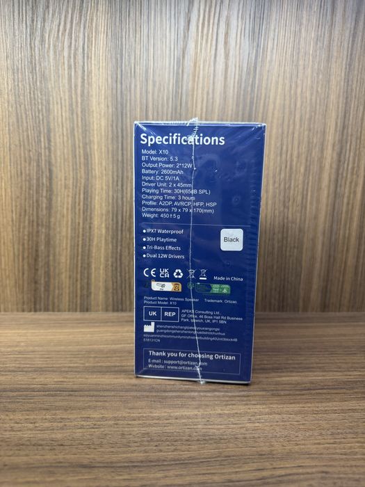 Портативна колонка Ortizan X10 Wireless Speaker — Нова / Запакована