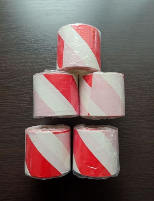 Taśma ostrzegawcza biało czerwona 8cm x 100m