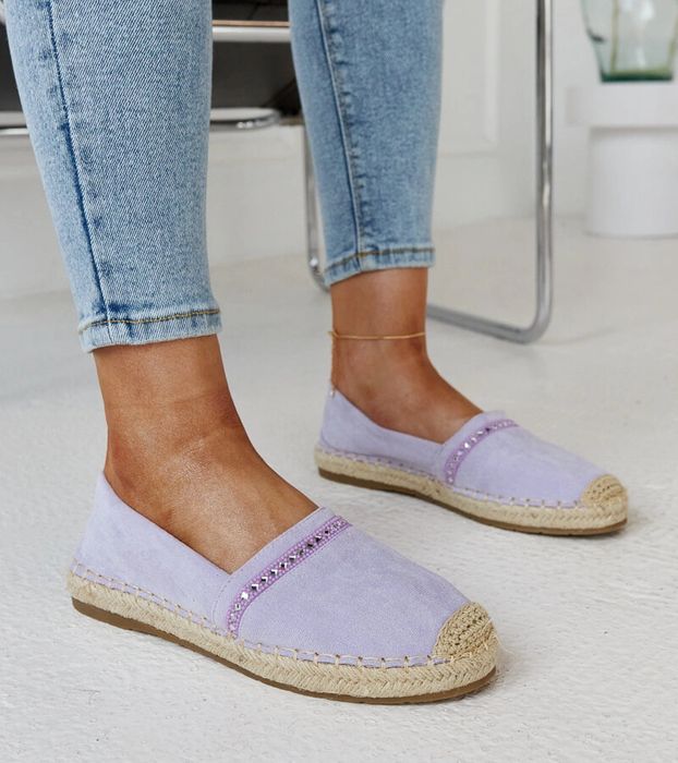 Fioletowe espadryle z cyrkoniami Abia