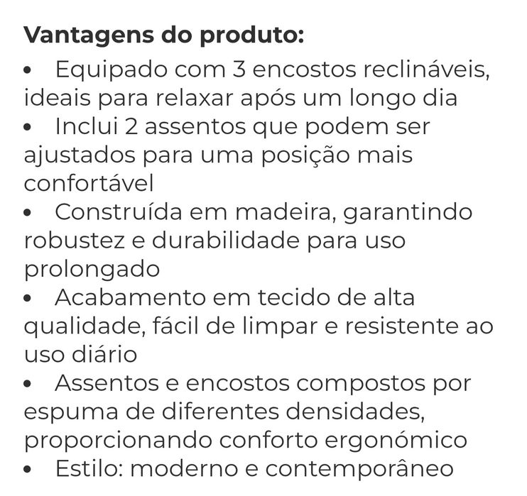 Sofa de 3 lugares , chaise loungue  lado esquerdo com IMPERMEABILIZAÇÃO