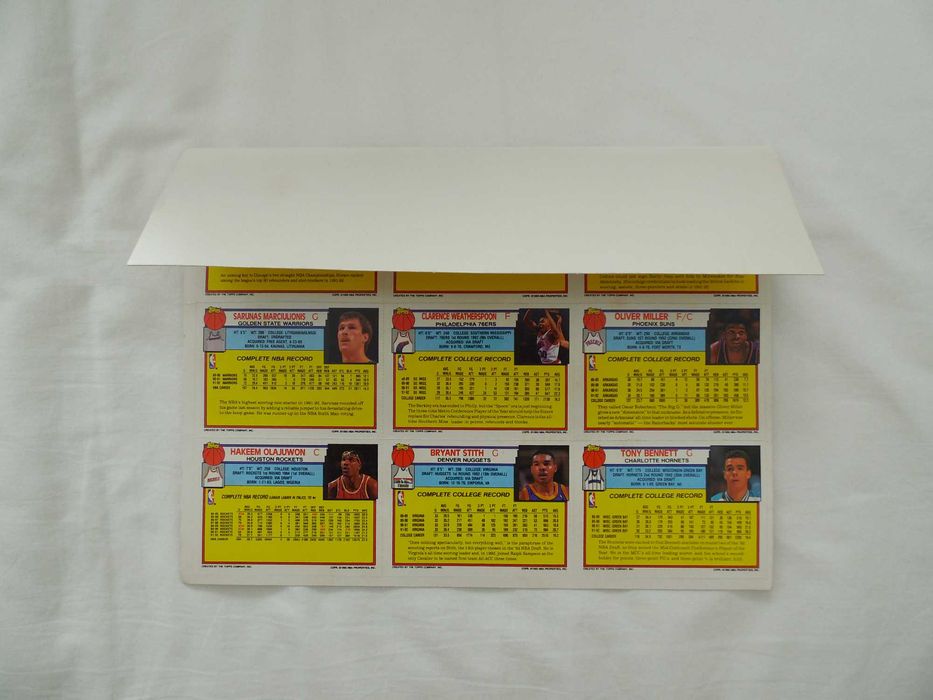 Folha de Cartas Topps 1993
