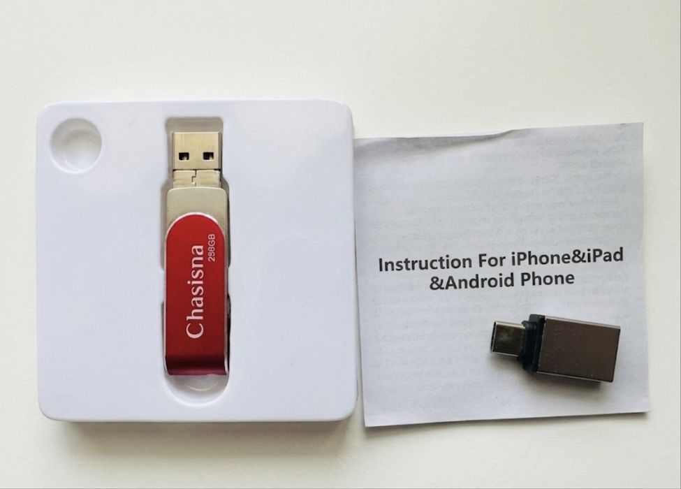 Флешка Chasisna 256GB USB+Lightning+Type-C (нова, комплект)