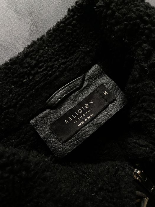 Кожаная куртка Religion чёрная мужская оригинал