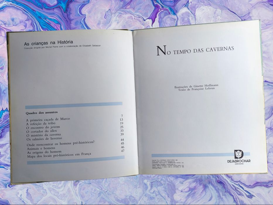 "No tempo das Cavernas" livro infantil com ilustrações