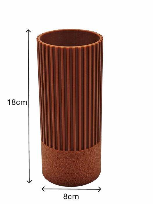 Wazon Linea Dekoracyjny Brązowy Nowoczesny Do Kwiatów Sztucznych LEGO 18 cm