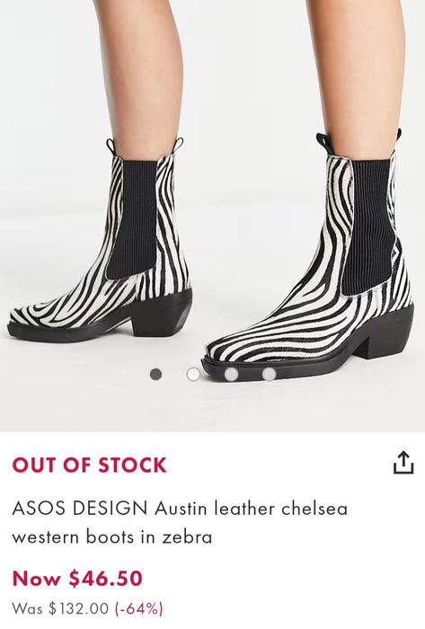 ASOS 39R skórzane botki zebra czarno białe kwadratowym noskiem