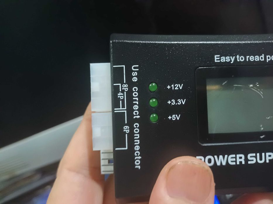 Тестер блока питания с LCD-дисплеем, рабочий, б/у