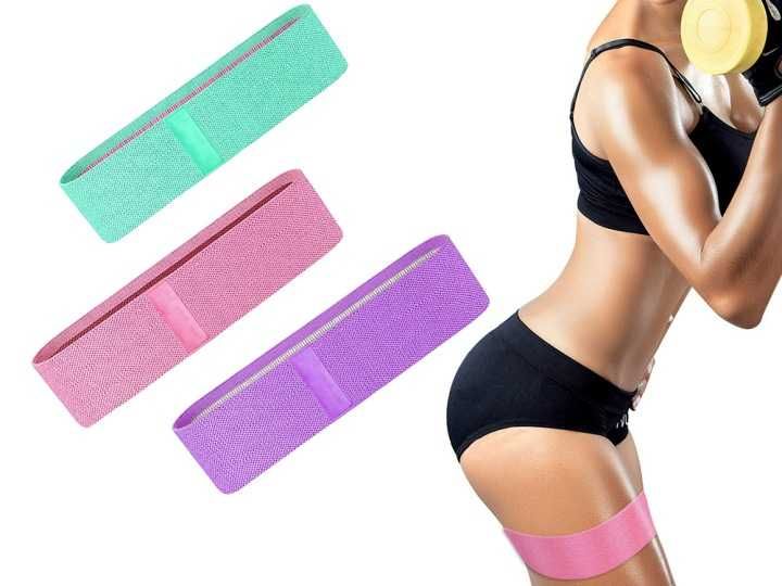 Zestaw 3 Gum Oporowych Taśmy Materiałowe Do Ćwiczeń Fitness
