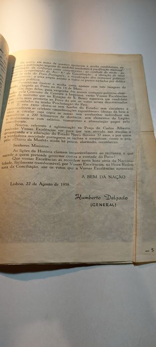 Carta Aberta do General Humberto Delgado ao Novo Governo (1958)