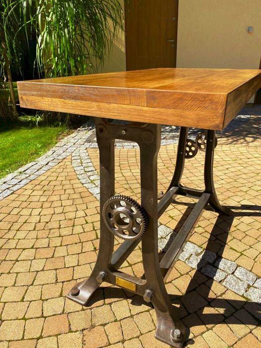 Stół warsztatowy, biurko, antyk, industrialny