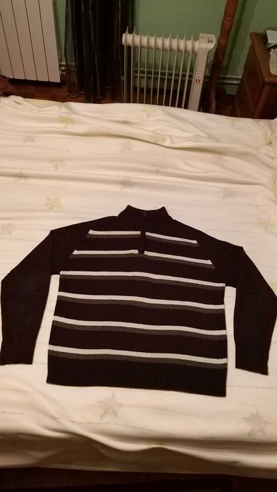 camisola T-TRAXX castanho e,beje e branco