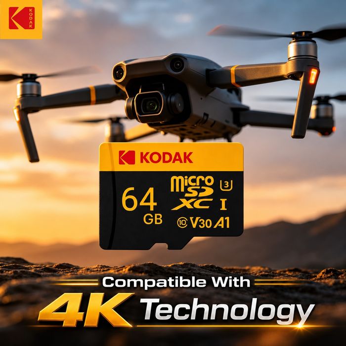 Karta pamięci KODAK 64GB GB MicroSD SDXC C10 V30 U3 A1 4K PREMIUM Chip Kraków Wysyłka