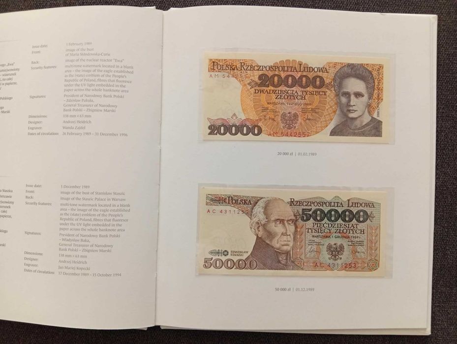 Album banknoty obiegowe 1975 - 1996