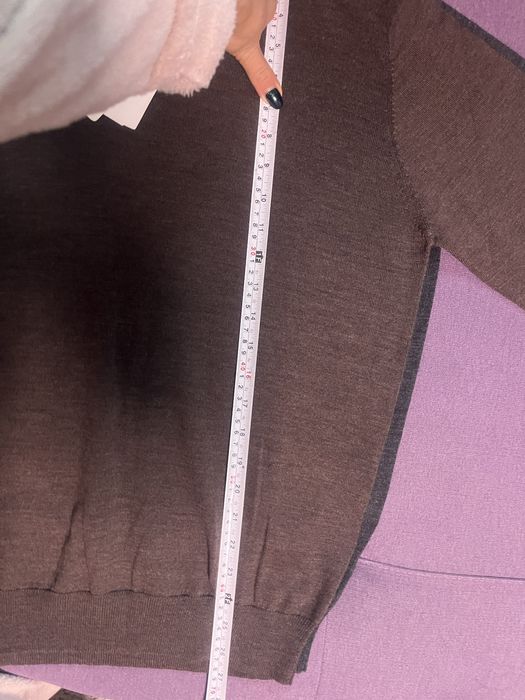 Светер з мериносовоі вовни 44 46 с м сірий коричневий