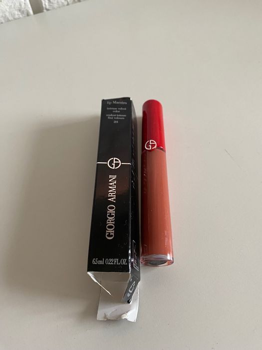 Giorgio Armani Lip Maestro 214 Ambra – luksusowa pomadka w płynie – Nowa