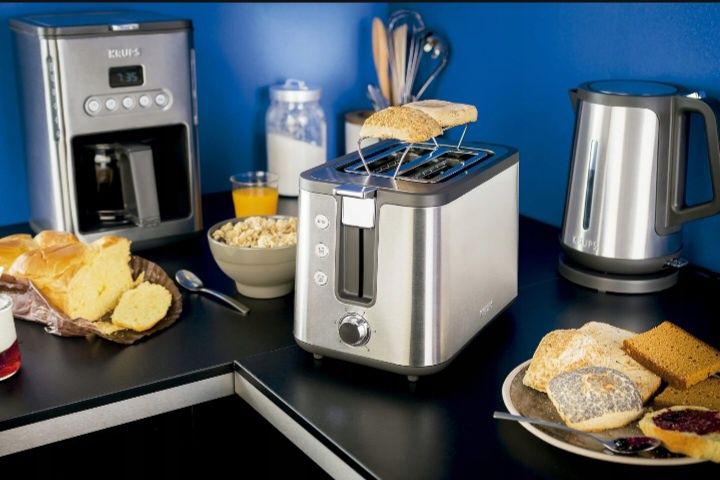 KRUPS KH442D Toster Premium 2 Kromki 850W Srebrny