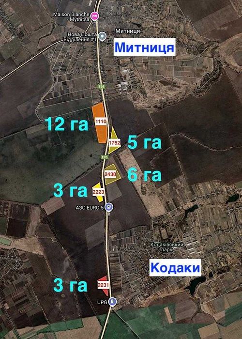 Фасадний участок Продам ділянку 12га Під промисловість