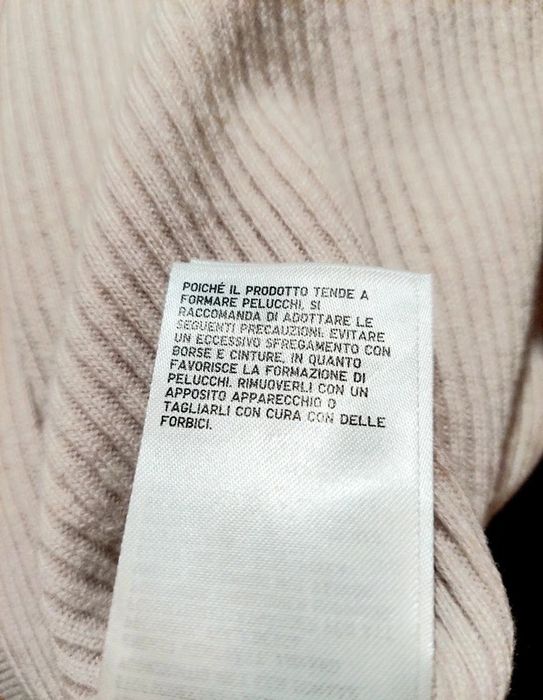 Spódnica 100% kaszmir prążkowana ecru beżowa