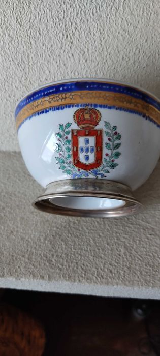 prata portuguesa 835 , taça porcelana