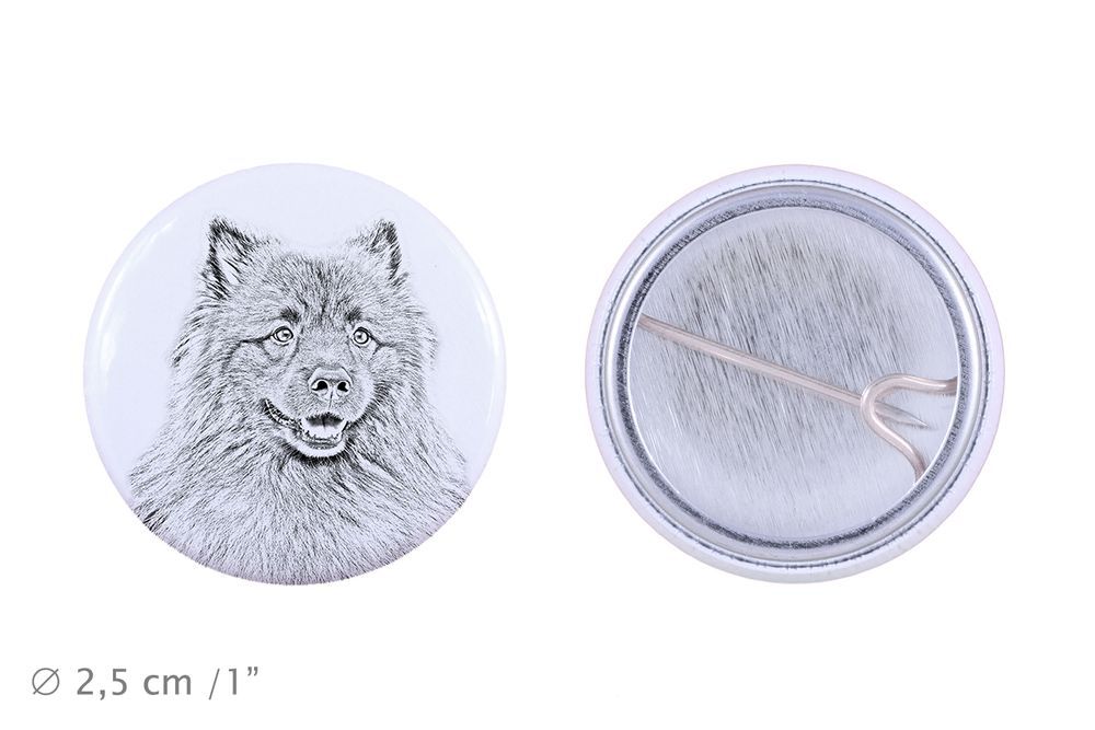 Szpic wilczy przypinka z psem mała Art-Dog