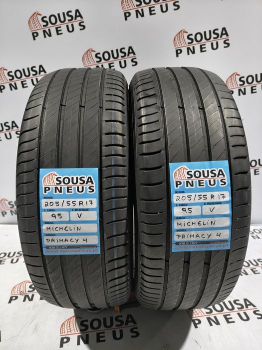 2 pneus semi novos 205-55R17 Michelin - Oferta dos portes