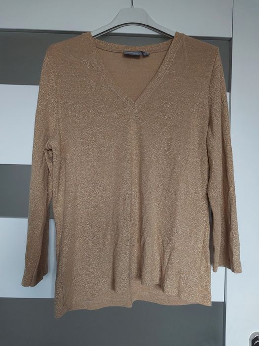 Złota bluzka z dekoltem w serek lindex