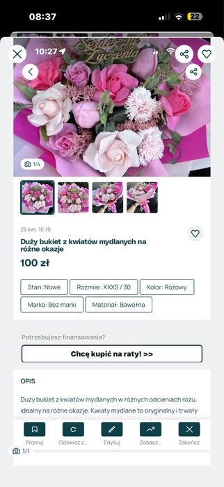 Duzy bukiet z kwiatow mydlanych