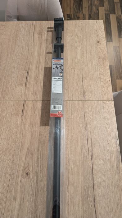 Karnisz rozkładany Gardinia Kreta 120-210 cm, czarny mat