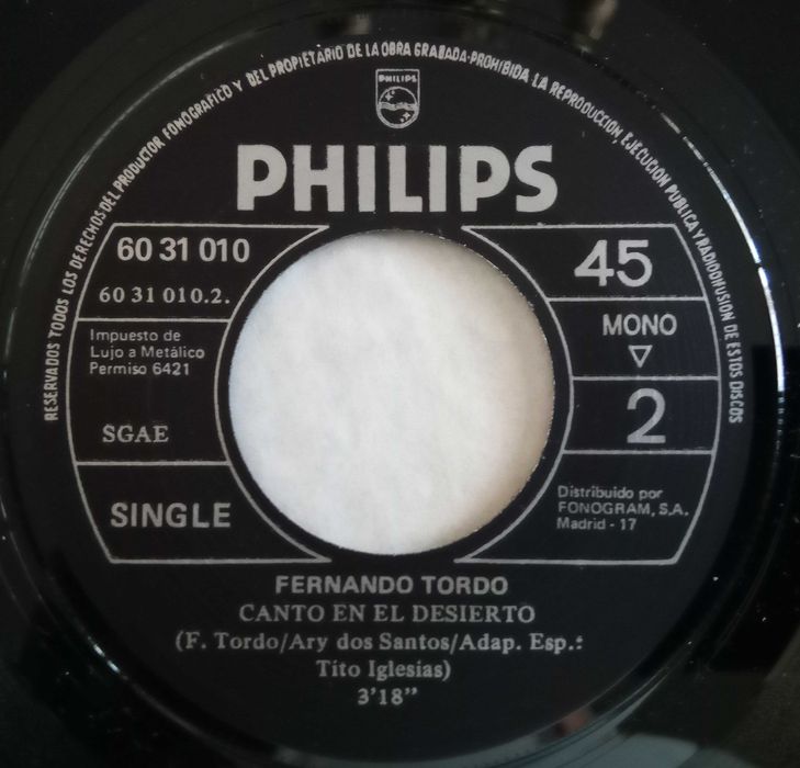 Fernando Tordo	- - - - -	Caballo en Libetad	- - - - -	Single