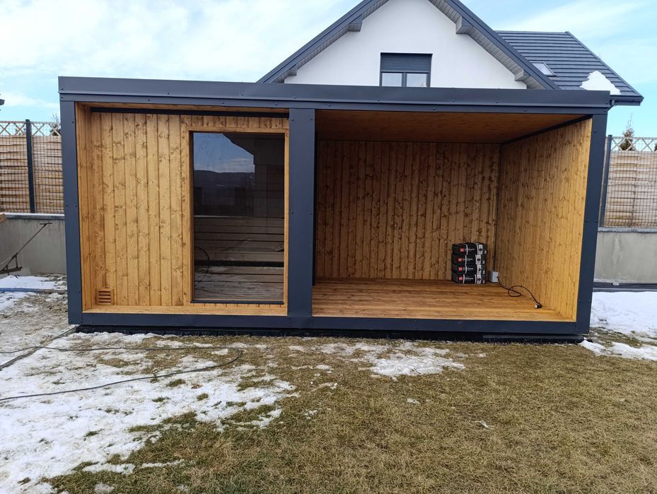 Sauna ogrodowa izolowana z tarasem