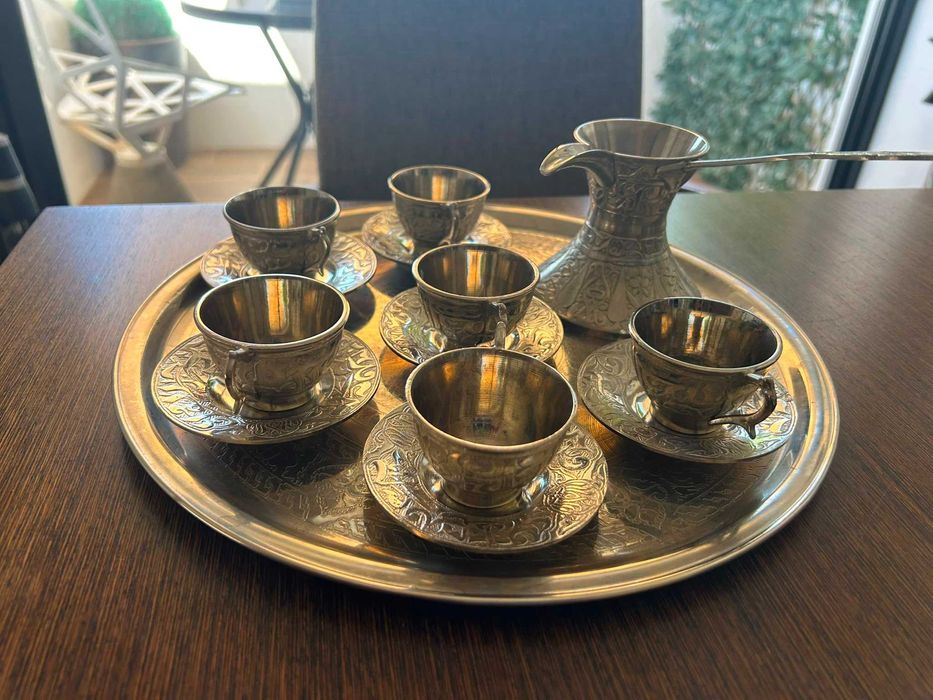 Serviço de café Tunisino em metal