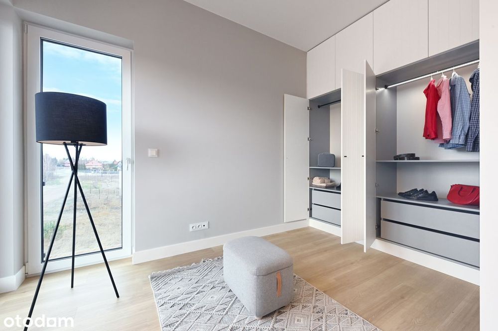 Lusówko Nowoczesny dom bliźniak z ogrodem i garażem działka 800 m2