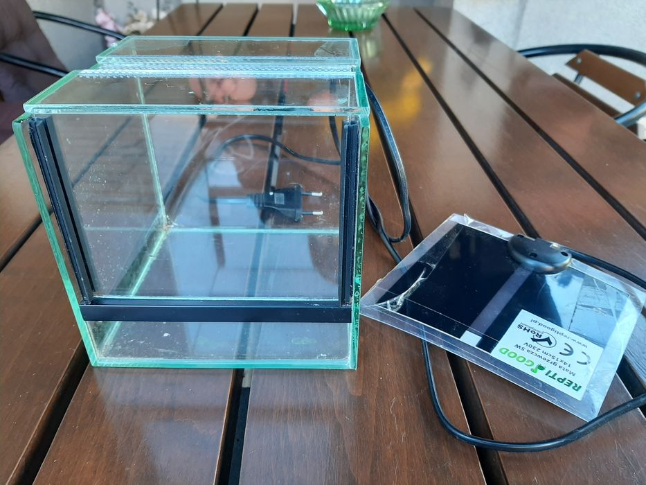 Terrarium 15x15x15 plus mata grzewcza