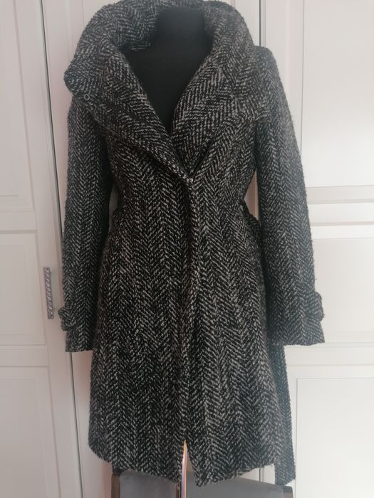 Płaszcz, pieprz i sól, ala pipetka, ZARA, r. 36