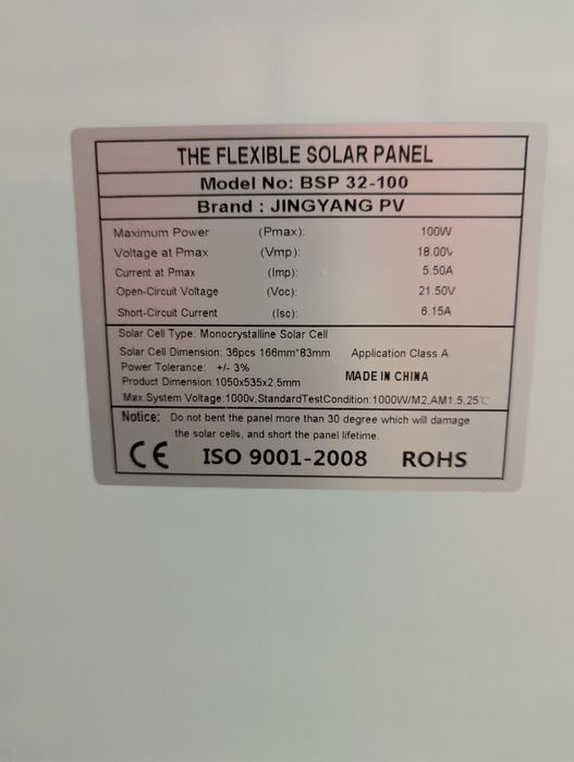 Panel słoneczny 100W elastyczny lekki monokrystaliczny solarny 12V 18V