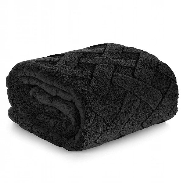 KOC PLUSZOWY 70x160 miękki puszysty JODEŁKA pled narzuta na łóżko CARO