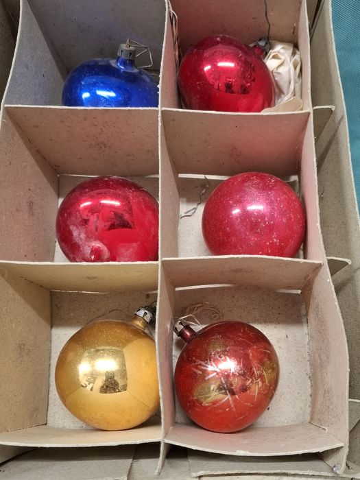 Bombki Bożonarodzeniowe 6szt prl